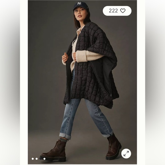 Anthropologie Oversized Puffer Kimono in Black One Size